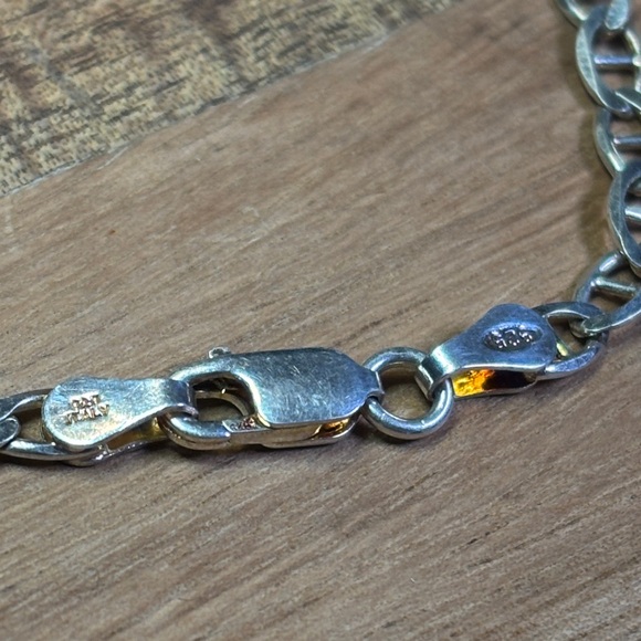 Sterling silver bracelet with mariner links - Picture 3 of 5